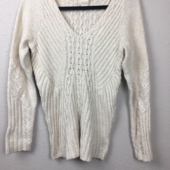 ❤ Anthropologie Revelry Cream Sweater Size Medium - Picture 5 of 8